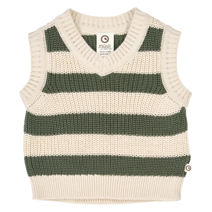 müsli KNIT STRIPE strikket vest Langærmet bluse Oak 013040001