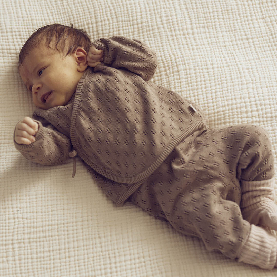 müsli KNIT cardigan med krydslukning Langærmet bluse Walnut 017080802