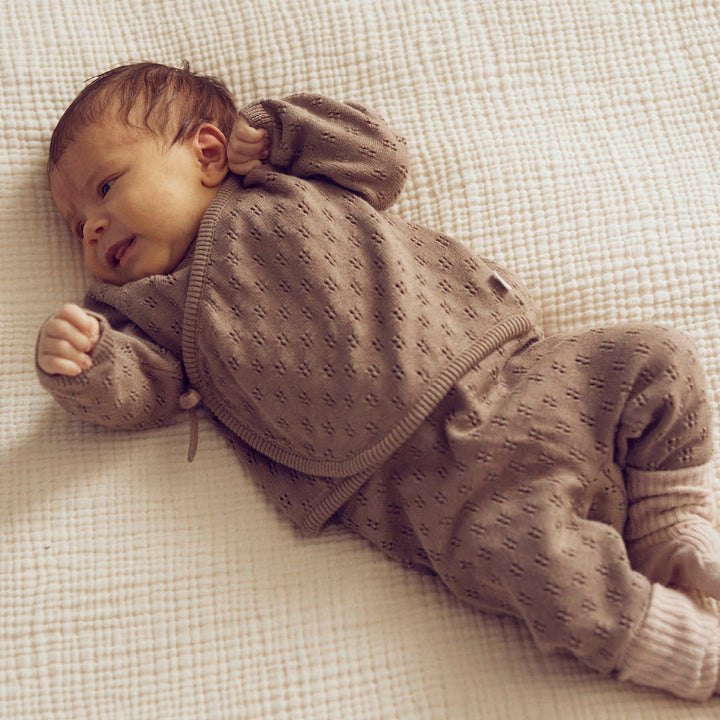 müsli KNIT cardigan med krydslukning Langærmet bluse Walnut 017080802
