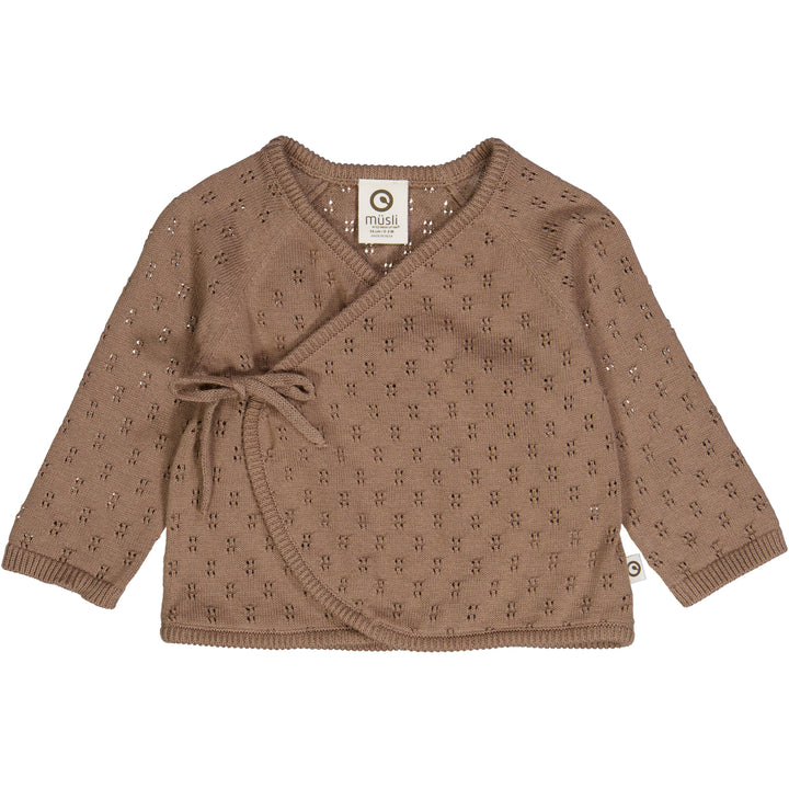 müsli KNIT cardigan med krydslukning Langærmet bluse Walnut 017080802