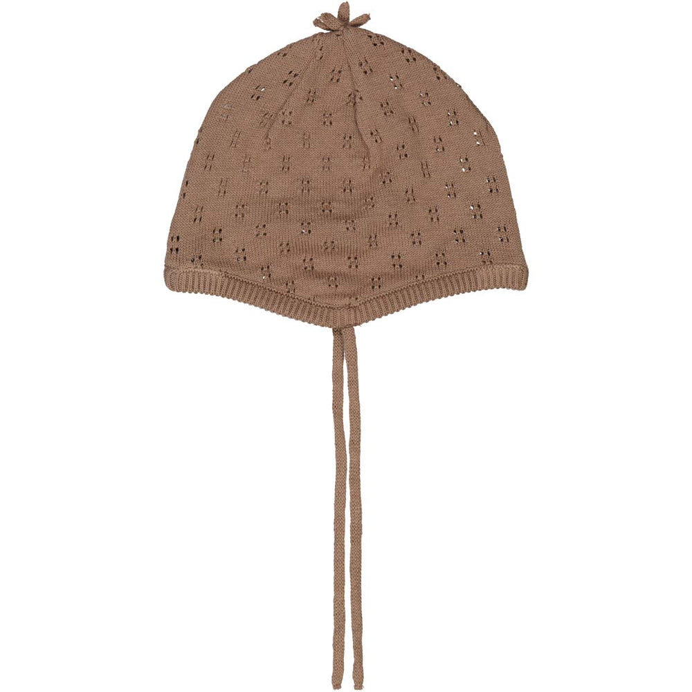 müsli KNIT hue med hulmønster Huer Walnut 017080802