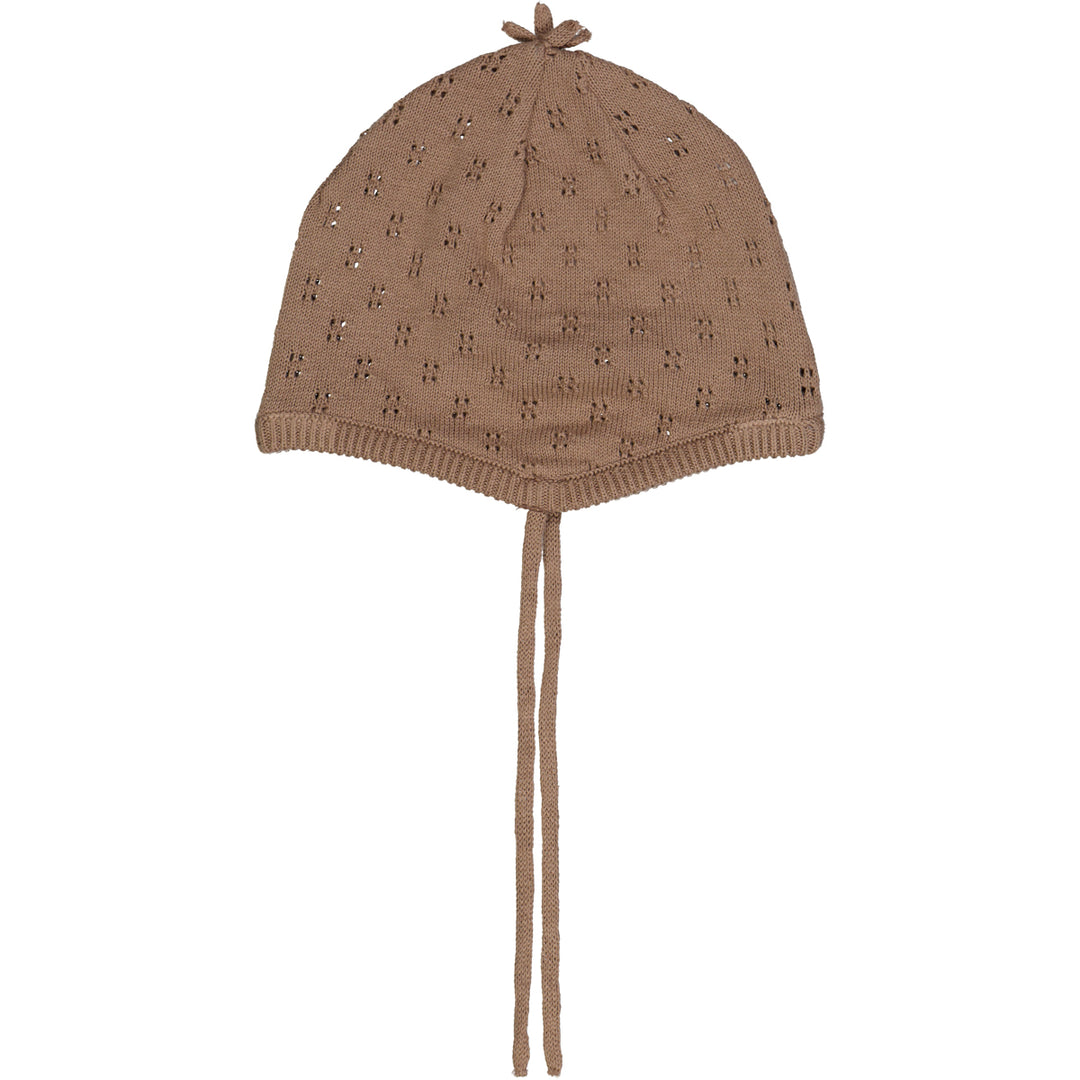 müsli KNIT hue med hulmønster Huer Walnut 017080802