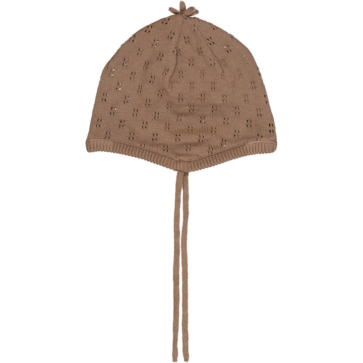 müsli KNIT hue med hulmønster Huer Walnut 017080802