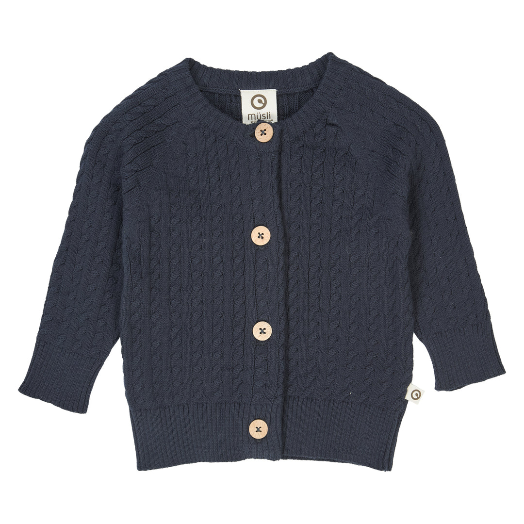 müsli KNIT kabel strikket cardigan Langærmet bluse Night blue 019402301