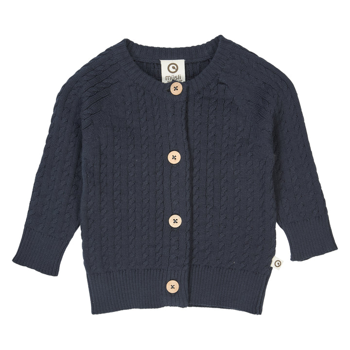 müsli KNIT kabel strikket cardigan Langærmet bluse Night blue 019402301