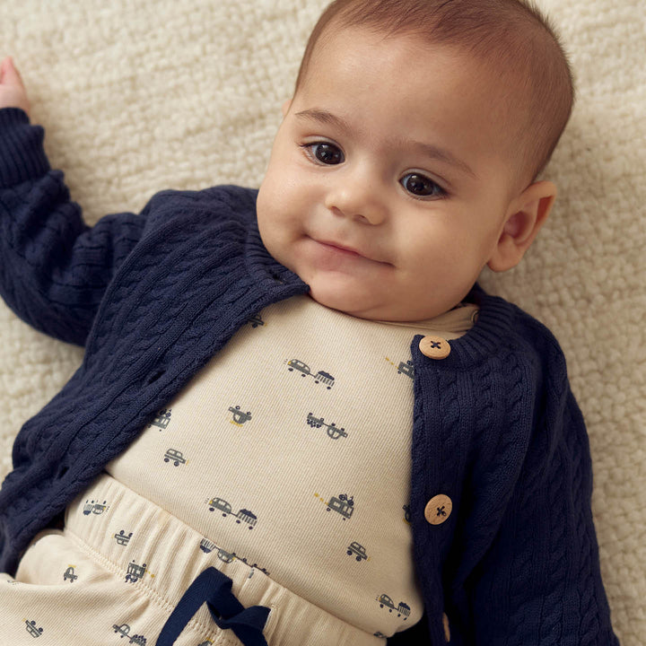 müsli KNIT kabel strikket cardigan Langærmet bluse Night blue 019402301