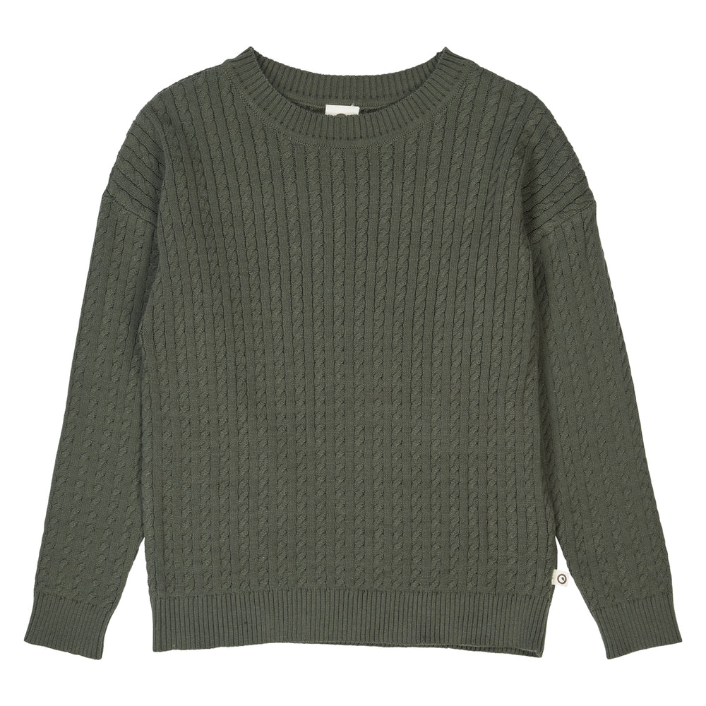 müsli KNIT kabelstrikket trøje Langærmet bluse Deep green 019040401