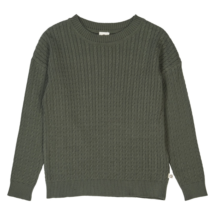 müsli KNIT kabelstrikket trøje Langærmet bluse Deep green 019040401