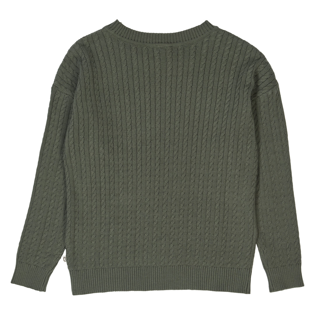 müsli KNIT kabelstrikket trøje Langærmet bluse Deep green 019040401