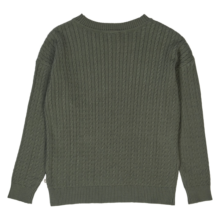 müsli KNIT kabelstrikket trøje Langærmet bluse Deep green 019040401