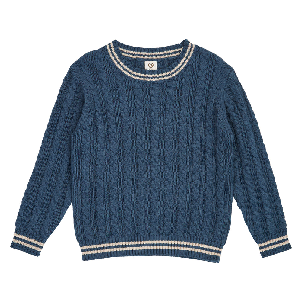 müsli KNIT kabelstrikket trøje Langærmet bluse Navy 019403101