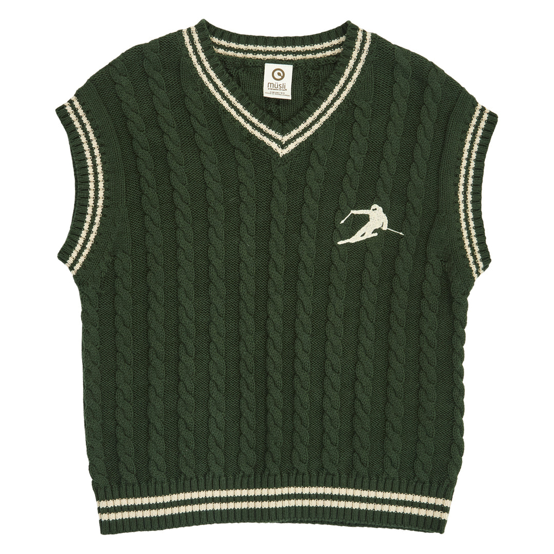müsli KNIT kabelstrikket vest Langærmet bluse Forest green 019591801