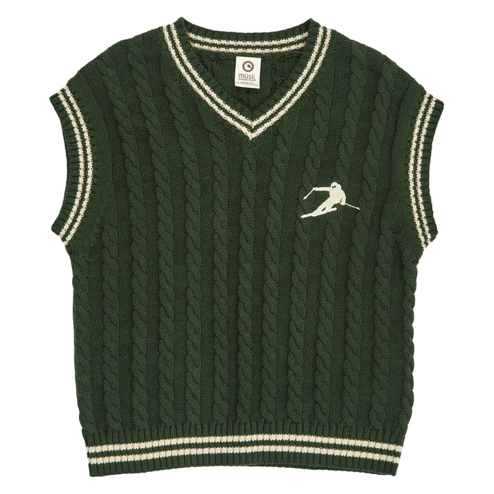 müsli KNIT kabelstrikket vest Langærmet bluse Forest green 019591801