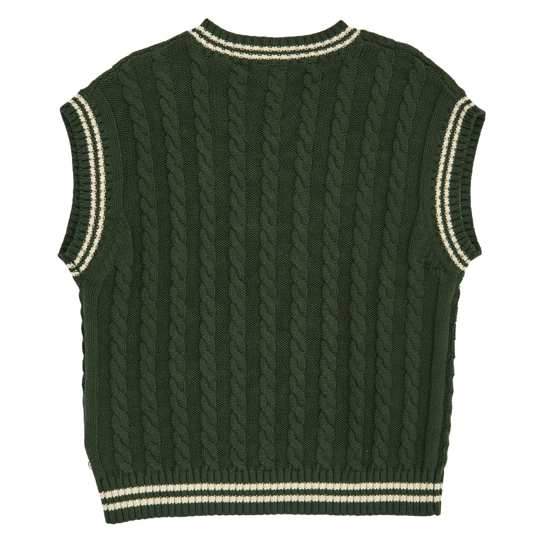 müsli KNIT kabelstrikket vest Langærmet bluse Forest green 019591801