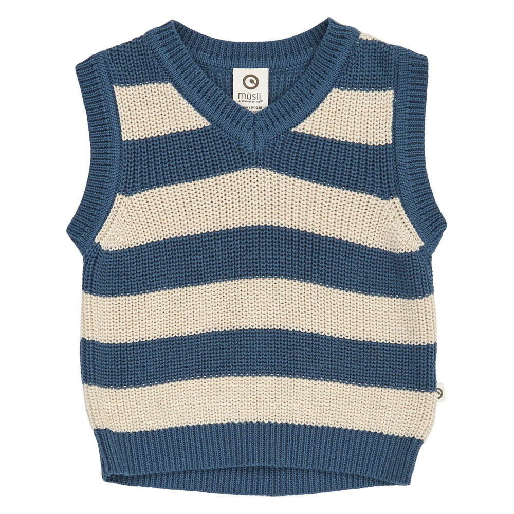 müsli KNIT stribet strikket vest Langærmet bluse Navy 019403101
