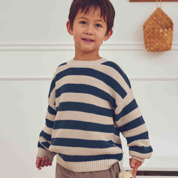 müsli KNIT stribet trøje Langærmet bluse Navy 019403101
