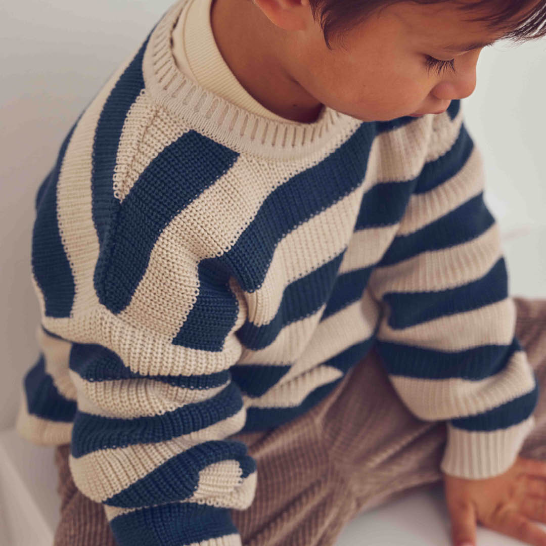 müsli KNIT stribet trøje Langærmet bluse Navy 019403101