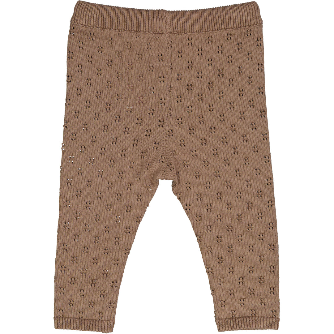 müsli KNIT strikkede bukser med hulmønster Bukser Walnut 017080802