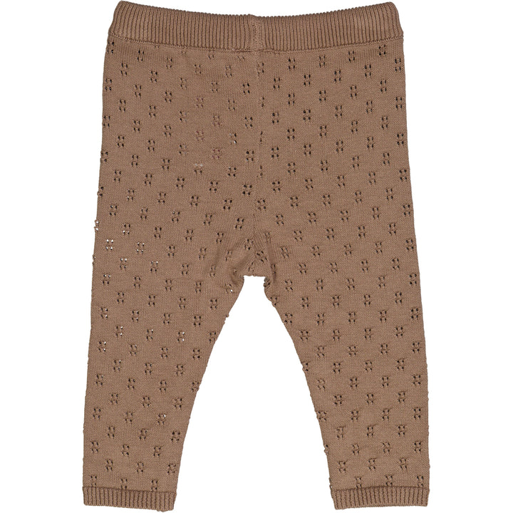 müsli KNIT strikkede bukser med hulmønster Bukser Walnut 017080802