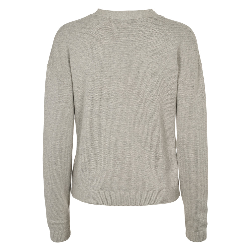 Conservandum KNIT strikket cardigan med tern Cardigan Grey melange 059202700