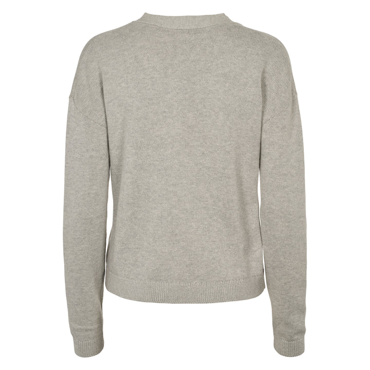 Conservandum KNIT strikket cardigan med tern Cardigan Grey melange 059202700