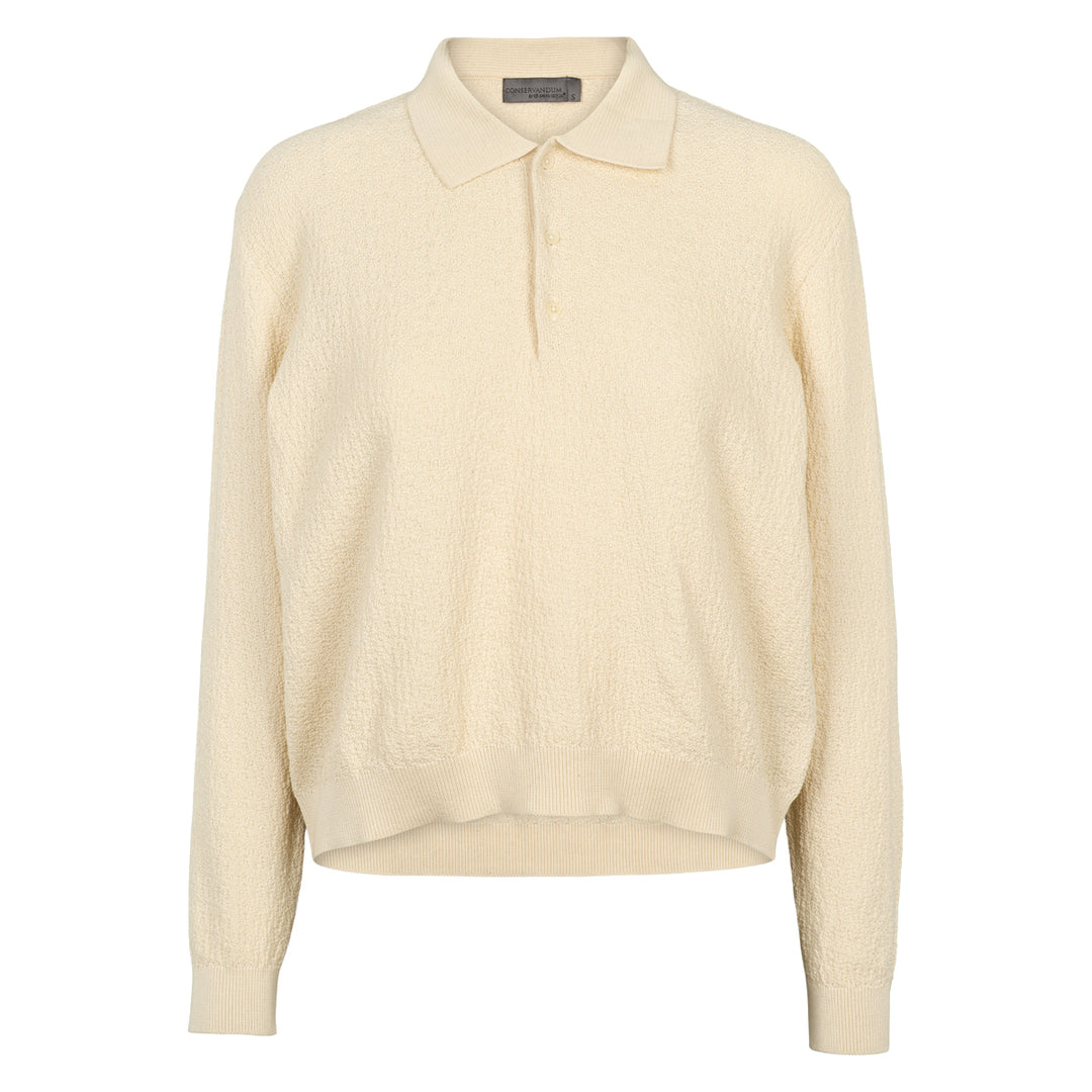 Conservandum KNIT strikket polo bluse Sweatshirt Birch 013090500
