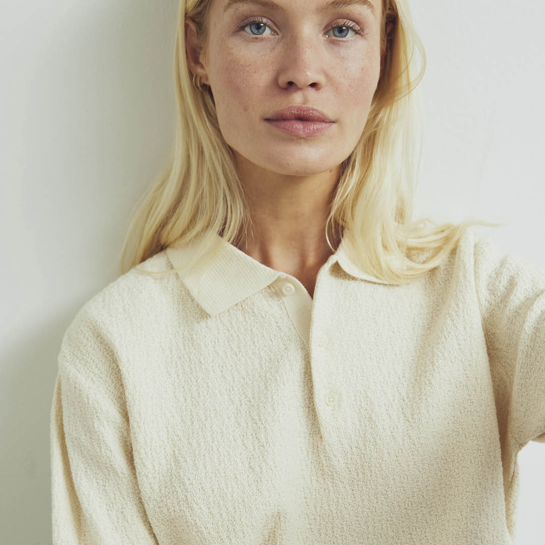 Conservandum KNIT strikket polo bluse Sweatshirt Birch 013090500
