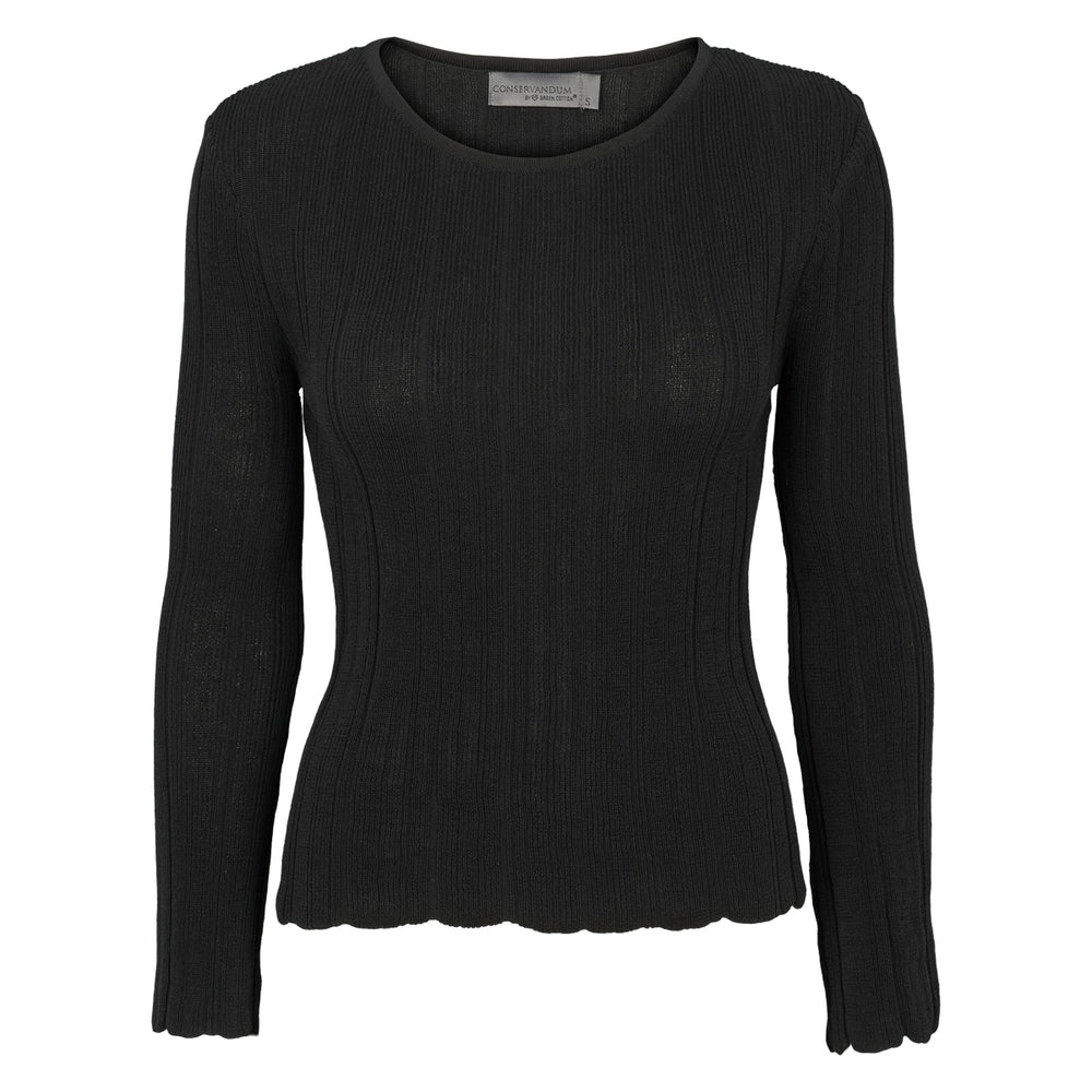 Conservandum KNIT strikket trøje -slim fit Sweatshirt Black 019400706