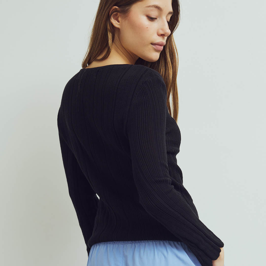 Conservandum KNIT strikket trøje -slim fit Sweatshirt Black 019400706