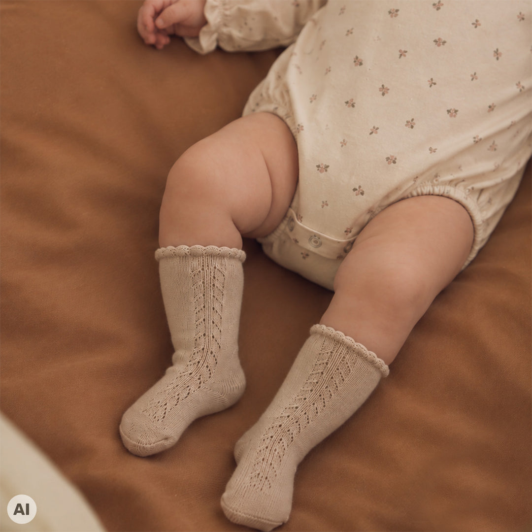 müsli Knæ strømper 2-pak Socks Walnut/ Oat 690000367