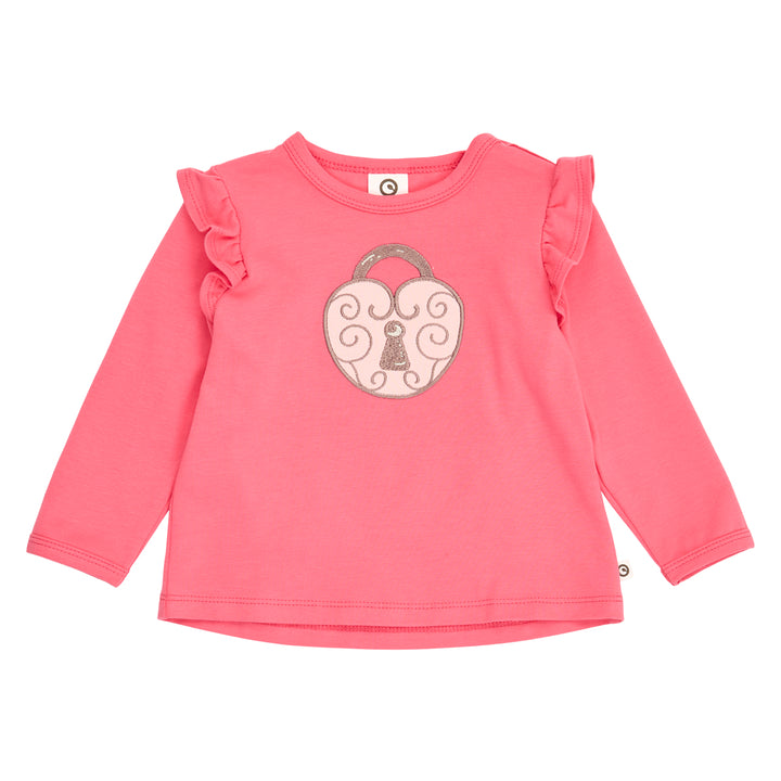 müsli LOVE letter bluse med flæse Langærmet bluse Rouge Red 018175500