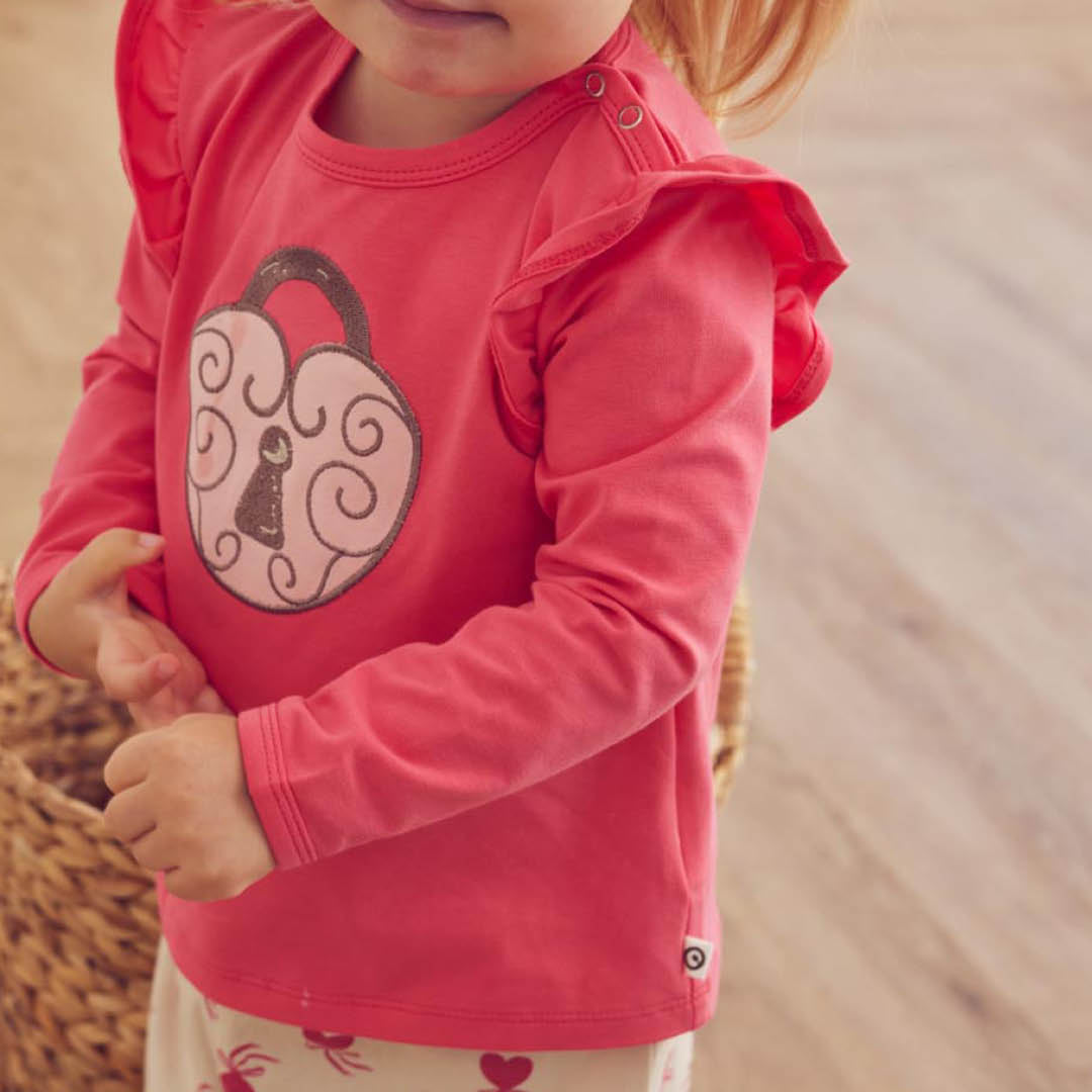 müsli LOVE letter bluse med flæse Langærmet bluse Rouge Red 018175500
