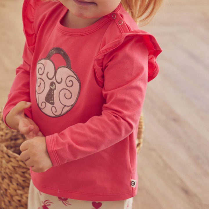 müsli LOVE letter bluse med flæse Langærmet bluse Rouge Red 018175500