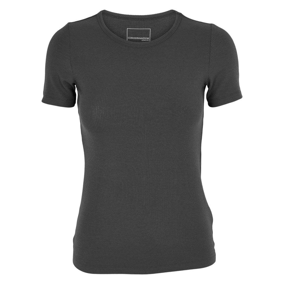 Conservandum MELLOW tencel rib T-shirt T-shirt Black 019400706