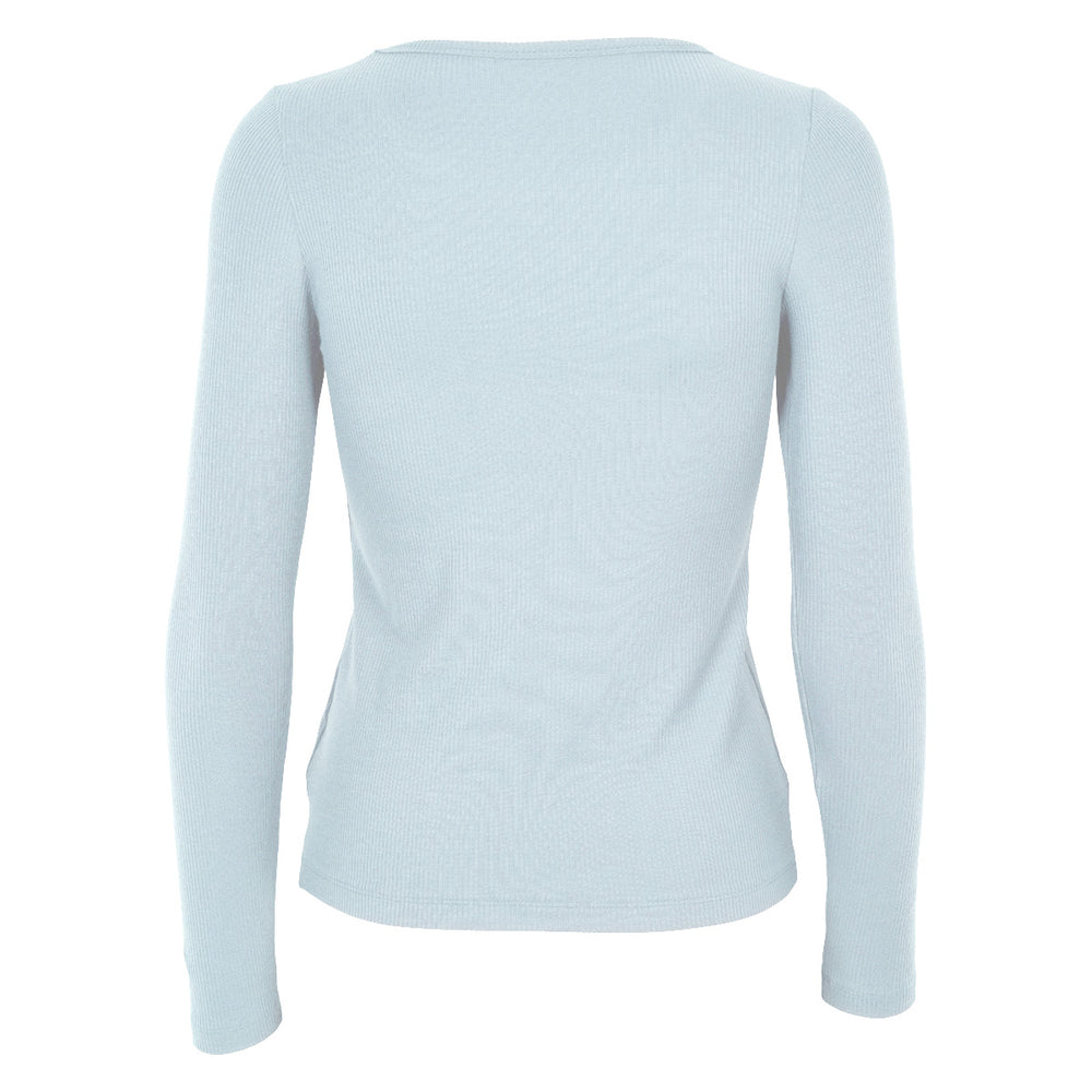 Conservandum MELLOW tencel rib langærmet bluse T-shirt Ocean 014421102