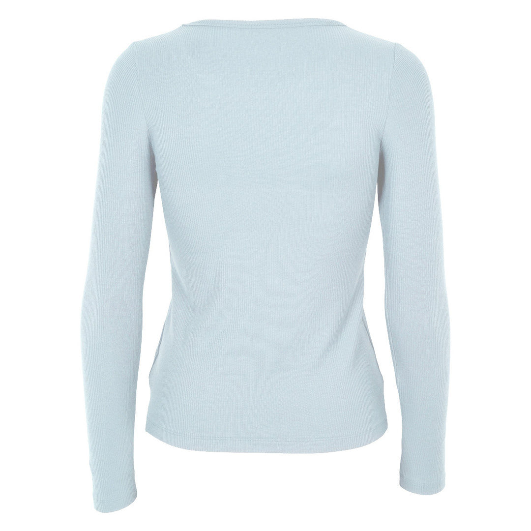 Conservandum MELLOW tencel rib langærmet bluse T-shirt Ocean 014421102