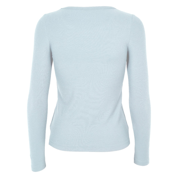 Conservandum MELLOW tencel rib langærmet bluse T-shirt Ocean 014421102