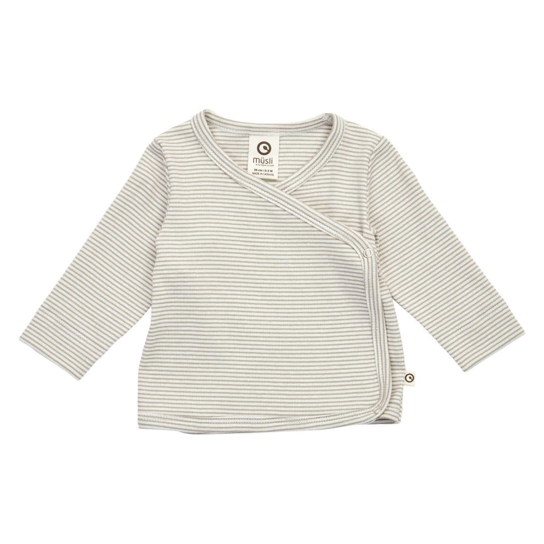 müsli MINI STRIPE RIB cardigan med krydslukning Cardigan Balsam cream/ Walnut 690000343