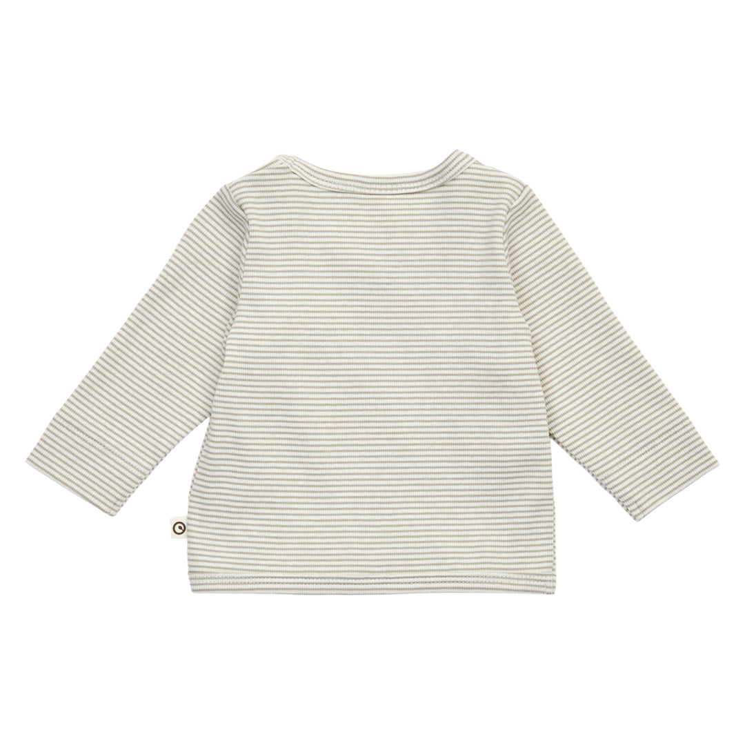 müsli MINI STRIPE RIB cardigan med krydslukning Cardigan Balsam cream/ Walnut 690000343