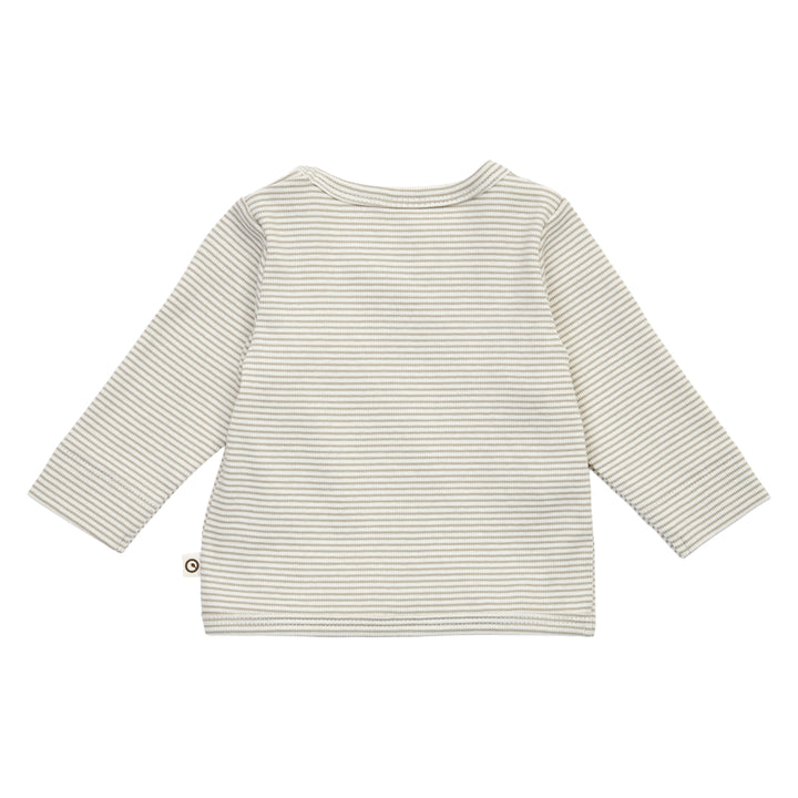 müsli MINI STRIPE RIB cardigan med krydslukning Cardigan Balsam cream/ Walnut 690000343