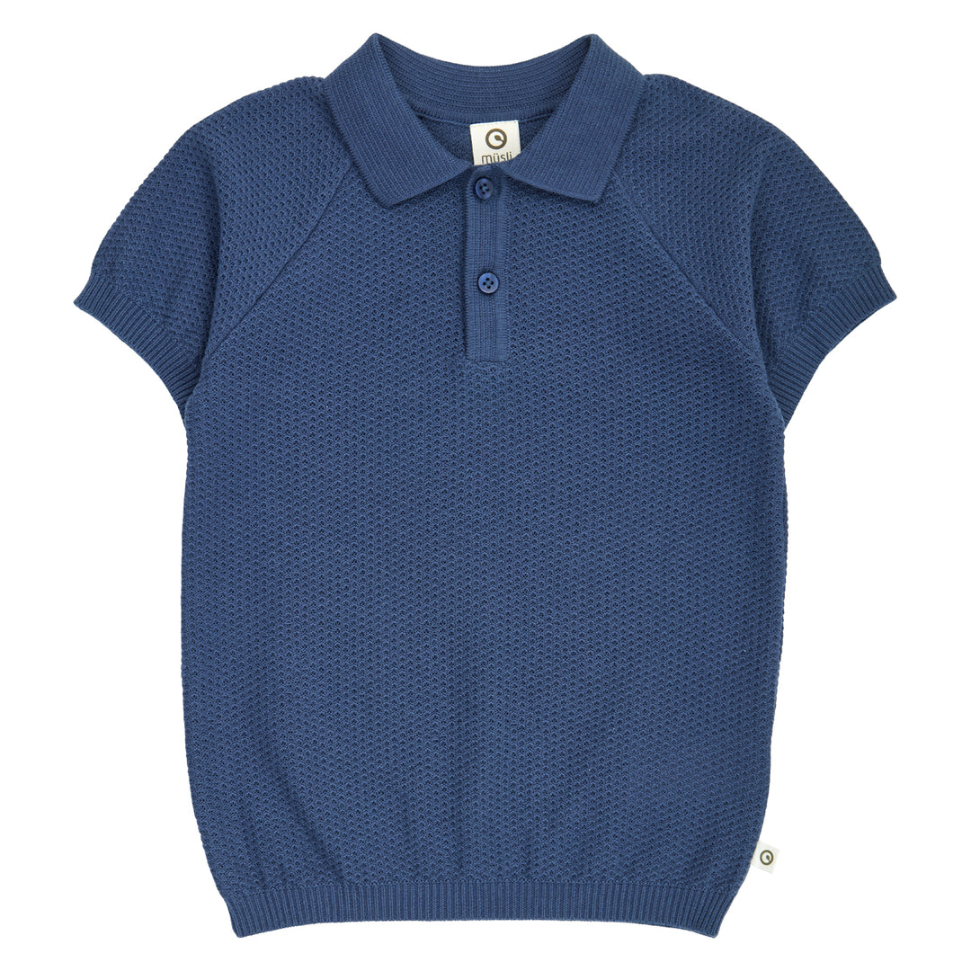 müsli NATURES IMPRINT strik polo T-shirt Navy 019403101