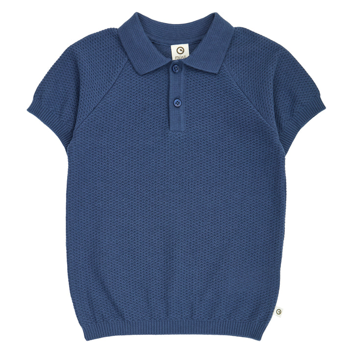 müsli NATURES IMPRINT strik polo T-shirt Navy 019403101