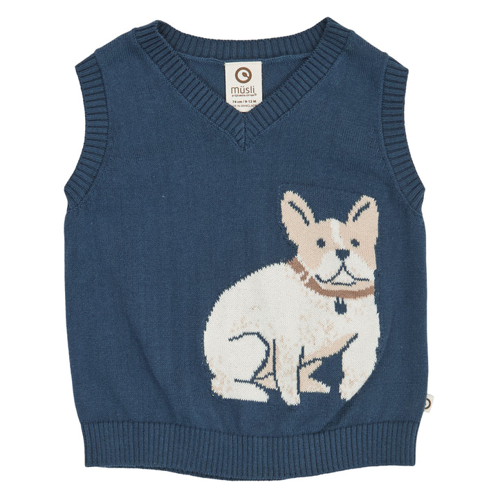 müsli OLD ENGLISH strikket vest Langærmet bluse Navy 019403101