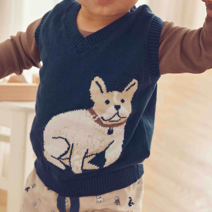 müsli OLD ENGLISH strikket vest Langærmet bluse Navy 019403101