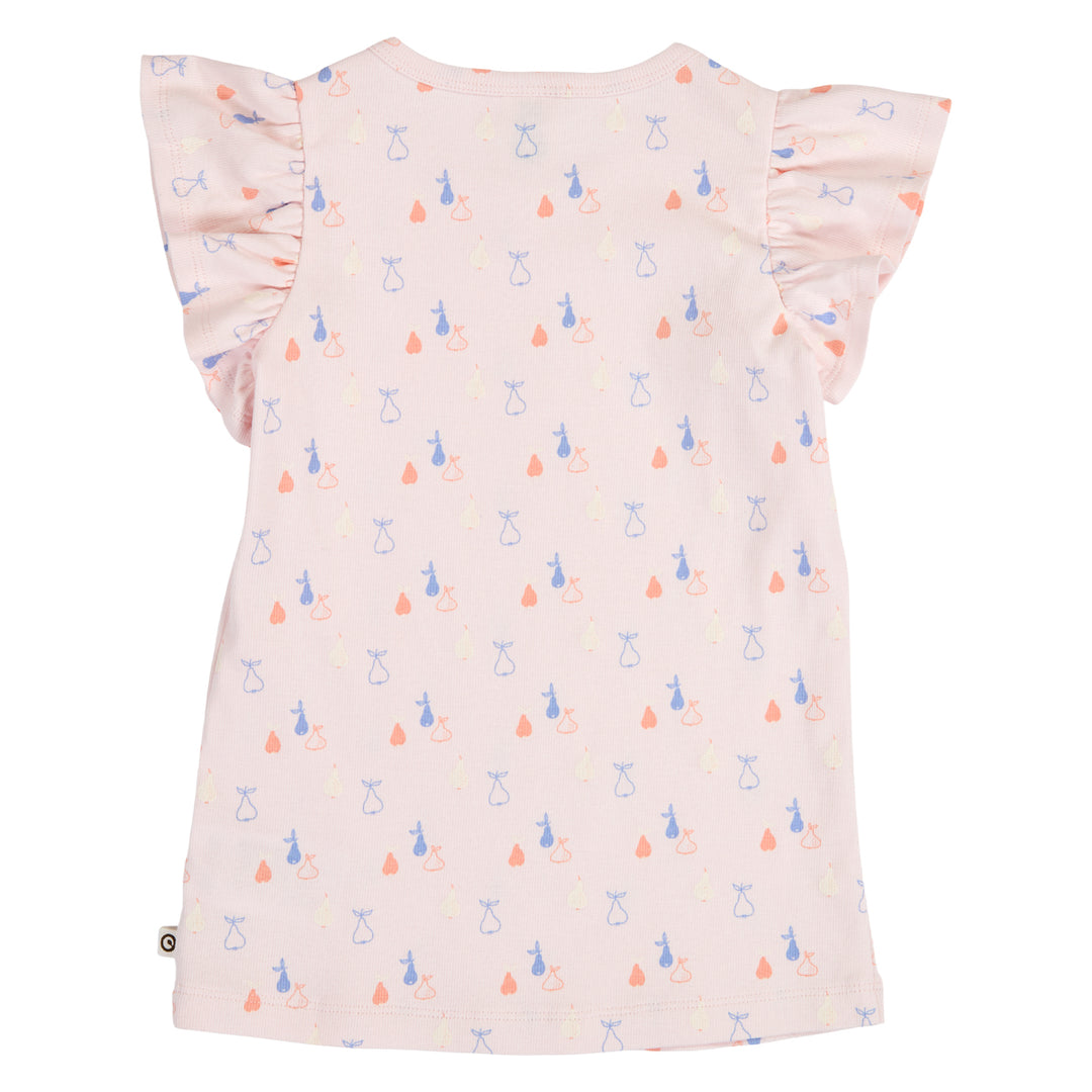 müsli PICNIC RIB flæsse ærme top T-shirt Primrose/ Shell blue/ Tofu 690000304