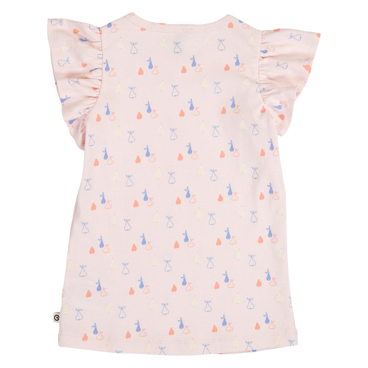 müsli PICNIC RIB flæsse ærme top T-shirt Primrose/ Shell blue/ Tofu 690000304