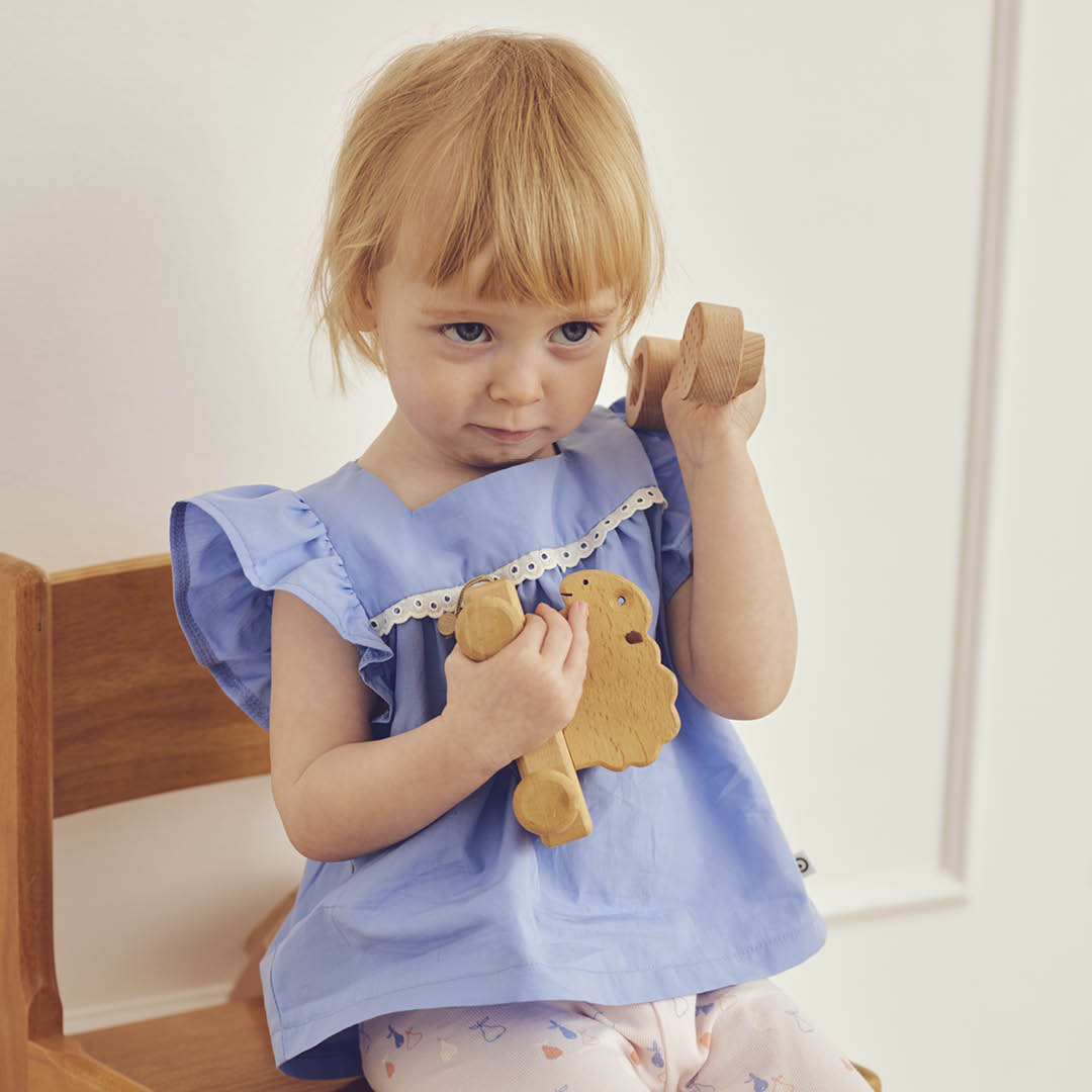 müsli POPLIN flæse top T-shirt Shell blue 016392901