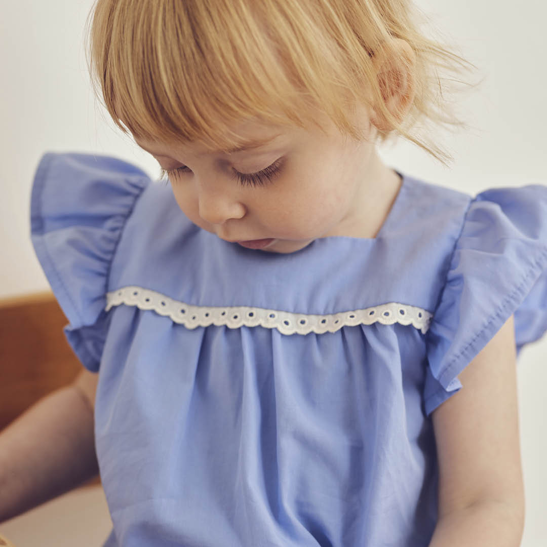 müsli POPLIN flæse top T-shirt Shell blue 016392901