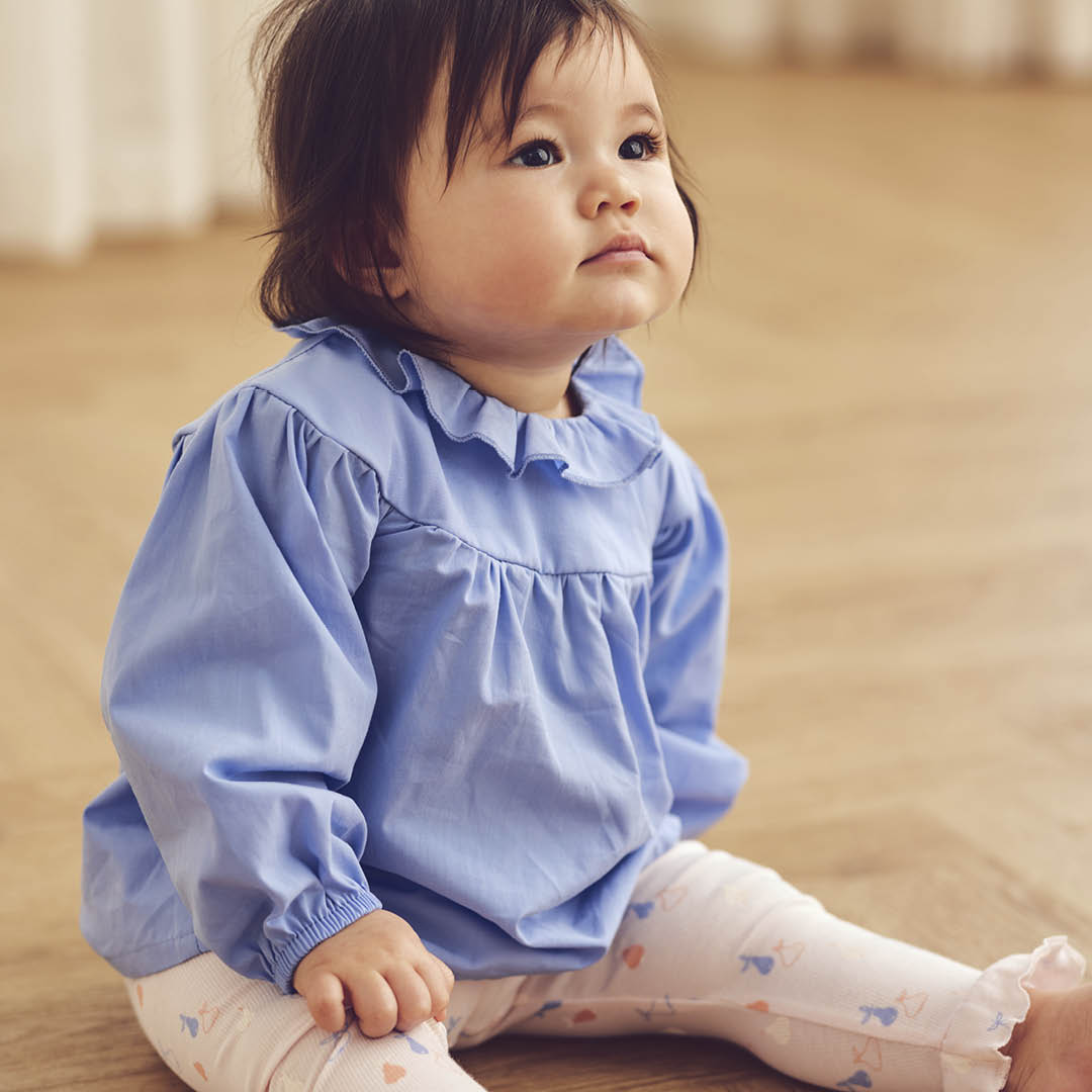 müsli POPLIN flæsekrave top Langærmet bluse Shell blue 016392901
