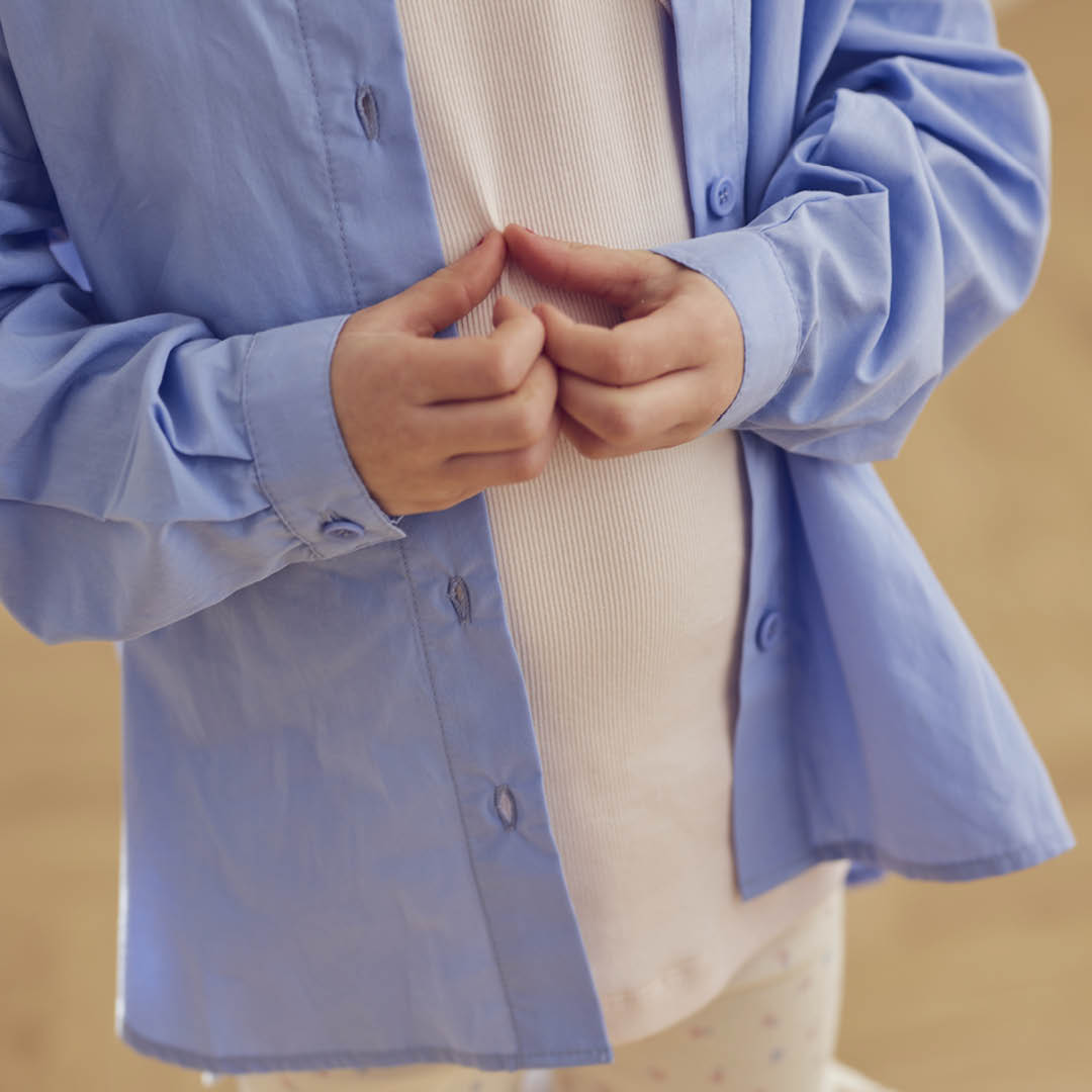 müsli POPLIN skjorte Langærmet bluse Shell blue 016392901